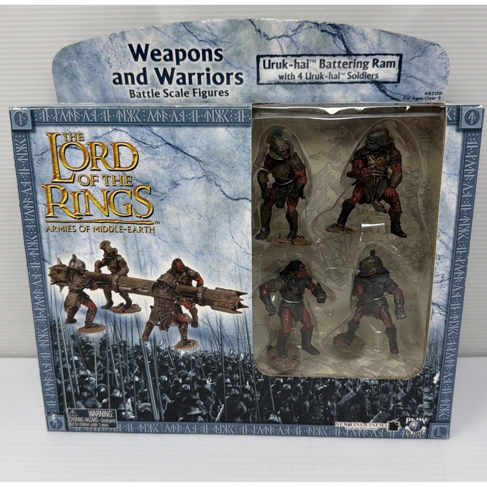 Lord of the Rings Uruk-hai‎ Battering Ram W/ 4 Soldiers Armies Middle-Earth 2003